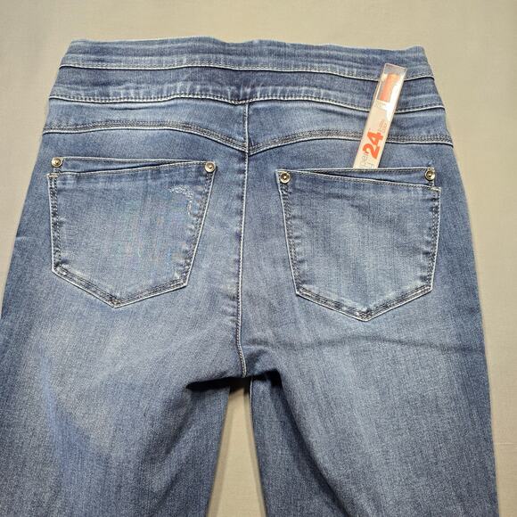 Mac and Me Blue Jeans Skinny Stretch Distressed Y2k Grunge Pull-On Womens Size 2 - Picture 5 of 8